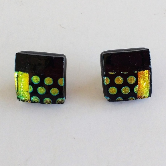 Swirl Polka Dots Artisan Earrings - Picture 3 of 6